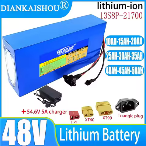 21700 lithium battery 48V 50Ah 45Ah 35Ah 30Ah 25Ah 20Ah 15Ah 10Ah battery pack 2500W Motorcycle moto