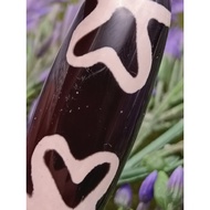 💥Ready Stock 💥 39.5mm X 14.4mm 玉髓 特别图案 双莲花天珠 双水莲花天珠 Double Lotus Dzi Water Lotus Dzi CW4179