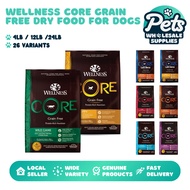 Wellness CORE Grain Free Dry Food for Dogs 4lb 5lb 11lb 12lb Puppy Original Health Weight High Prote