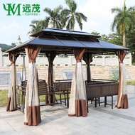 Pavilion Yuanmao Luar Gazebo Halaman Teduhan Teduhan Bangsal Anti-Kakisan Kayu Buaian Dewasa Empat P