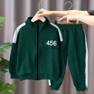 Squid Game 456 Children's One Set Premium Movie Character 1-10 Years Jacket and Pants