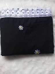 Mukena Terusan Anak Remaja Tanggung Bordir Bunga Daisy Mukenah Lajuran Santri Terbaru by Alinamukena