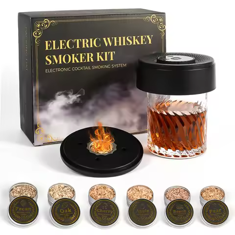 Whiskey Cocktail Smoke Infuser Electric Champagne Smoke With Led Lights 4 Modes for Whiskey Beverage