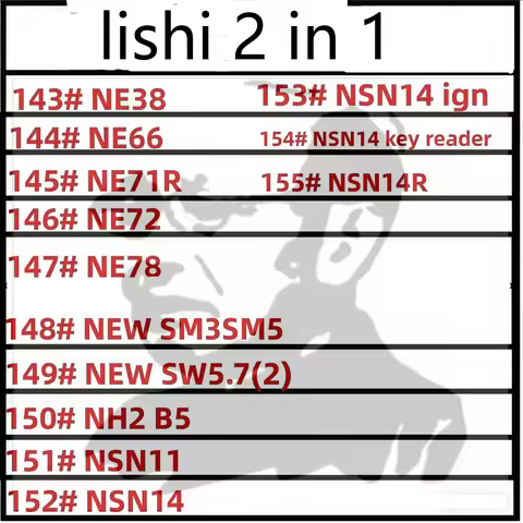 lishi 2 in 1 tool NE38 NE66 NE71R NE72 NE78 NEW SM3SM5 NEW SW5.7(2) NH2 B5 NSN11 NSN14 NSN14 ign NSN