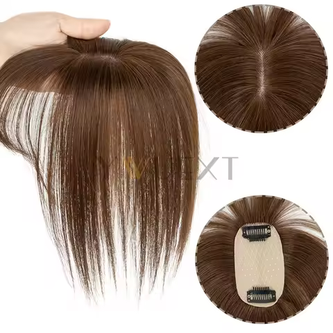 Clips In Topper Natural Scalp Top to Hide Bald or White Hair 100% Human Hair Toppers For Women 5x9cm