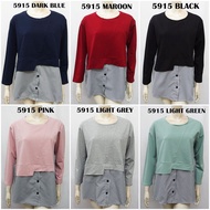 Blouse Plus Size Muslimah Korean style Kosong Berpetak bawah
