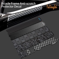 (fulingbi)1 Set Bike Chain Sticker Waterproof Scratch Proof Faux Leather Bicycle Frame Anti-scratch Protector Decal for E-bike