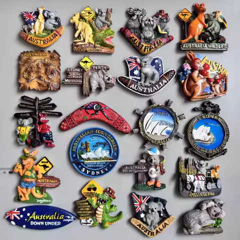 Australian Melbourne and Sydney Opera House Kangaroo Koala Tourism Resin Fridge Magnet Home Decorati