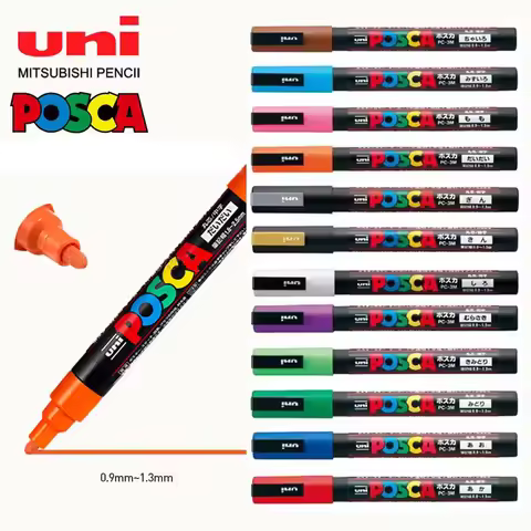 1pcs Japan UNI POSCA Acrylic Marker Pen Full Range Colors Water-based Pen POP Advertising Poster Gra