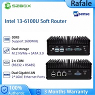 SZBOX Fanless MINI PC i3 6100U 8GB 256G AES NI PFsense Firewall WiFi+4G Industrial PC