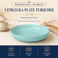 (IK) 21cm Vitblecka Plate Turquoise