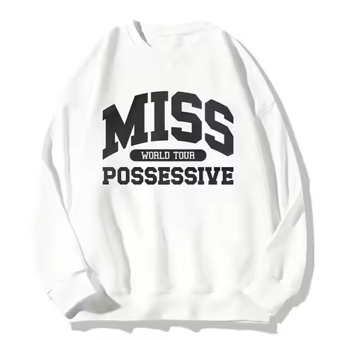 Miss Possessive Crewneck Sweatshirt Tate McRae Loose Sportswear Unisex Fleece Long Sleeve Clothing M