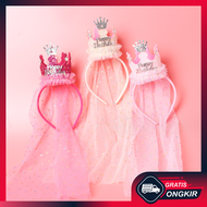 Gratis Ongkir - Aksesoris Rambut Anak / Bando Babyfriendly Manik / Bando Topi Mahkota Glitter