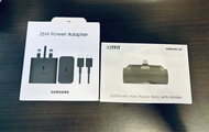 New! Mini power bank &amp; 25W Power adapter; 5000mAh 外置充電器及快速叉電