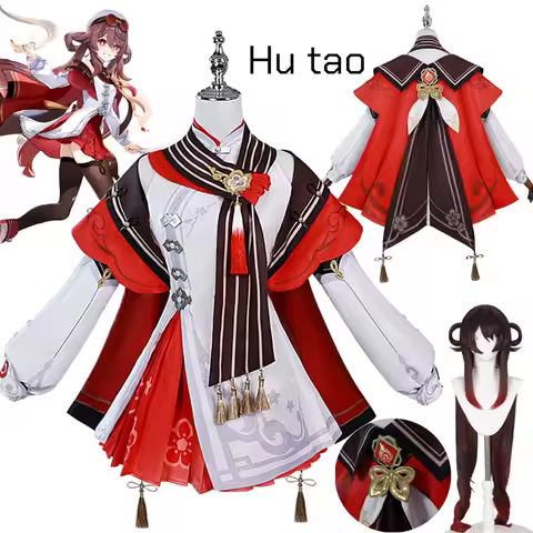 Hutao Cosplay Costume Game Genshin Impact Skin Cherries Snow-Laden Hutao Role Play Halloween Christm