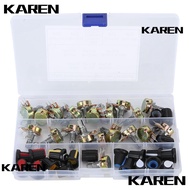 KAREN1 80Pcs Potentiometer Kit, with Knob Assortment Kit Adjustable Potentiometer, Set Kit with Stor