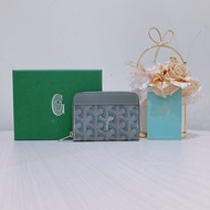 GOYARD 戈雅迷你拉鍊卡片套PORTE MONNAIE ZIPPER MINI POUCH GREY