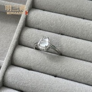 鍍銀鑲嵌水沫玉滿天星戒指 女簡約輕奢高級感小眾設計食指戒指