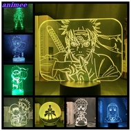 Uzumaki Naruto Hinata 3D Led Night Light Colors Changing Touch Remote Bedside Lamp Kid Bedroom Decor