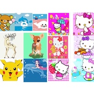 JuzShop Cartoon Collections #2 Pikachu Hello Kitty Rilakkuma Paint By Numbers 20x20cm Canvas With Frame