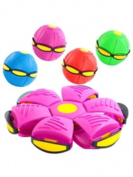 1 pieza Juguete de bola de deformación para niños, bola mágica interactiva de material suave para la playa y actividades deportivas en interiores y exteriores, set de juegos de playa en la hierba con disco de mascota y pelota de transfiguración para niños y niñas (sin luz)