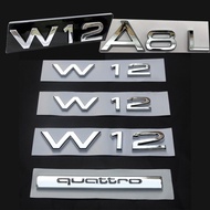 [V-KOL] Suitable for Audi W12 Car Logo A8L Mesh Logo V6 Tail Logo V8 Rear Displacement Word Logo Bod