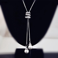 shngki Dazzling Geometric Crystal Long Pendant Nelace High Quality for Women Pre-Wedding Photoshoot 
