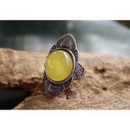 Amber Natural Gold Twisted Beeswax Ring 3.4g Honey Non-Second Generation Raw Ore Baltic Mountain Art
