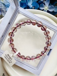 淨體稀有玻璃極光超七共生礦9mm22.21g紫紅色礦體療癒能量