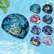 SHANLIN Swimwear Hats Sports Men&Women Adults Sports Swim Pool Calico Swim Cap Diving Hat Ear Protec
