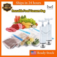 Food Vacuum Reusable Resealable Storage Bag Transparent Sealed Pump Food Preservation Fridge 食物真空袋透明可重复使用食物保存持冰箱