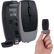 Tetikus Tanpa Wayar Bluetooth Mini dengan Pembaca Kad TF, Boleh Dicas Semula, Klik Senyap, Mudah Ali