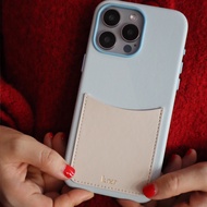 Lunar - Classic arch case (ฺBlue Pearl) เคสมือถือผลิตจากหนัง vegan leather 100%