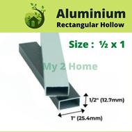 1/2 x 1 Aluminium Hollow Rectangular Hollow / Bar Berongga Aluminium 长方通 -2ft/ 4ft/ 6ft/ 8ft MY2HOME