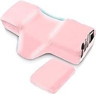 Lash Pillow for Lash Extension, Memory Foam Pillows with Extra Velvet Pillow Case, Lash Tech Supplies for Lash Extension, Ergonomic Pillow for Neck Pain, Shoulder &amp; Back Support ( Pink)