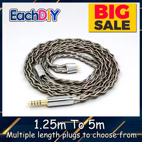 99% Pure Silver Palladium + Graphene Gold Earphone Shield Cable For 0.78mm Flat Step JH Audio JH16 P