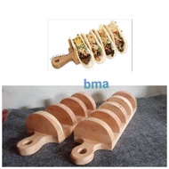 KAYU Taco holder/Corset /kue, 4-slot Option Wood