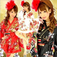 Japanese Kimono Costume Floral Print Skirt Girls Lolita Outfit Yukata Halloween Costumes Outfit