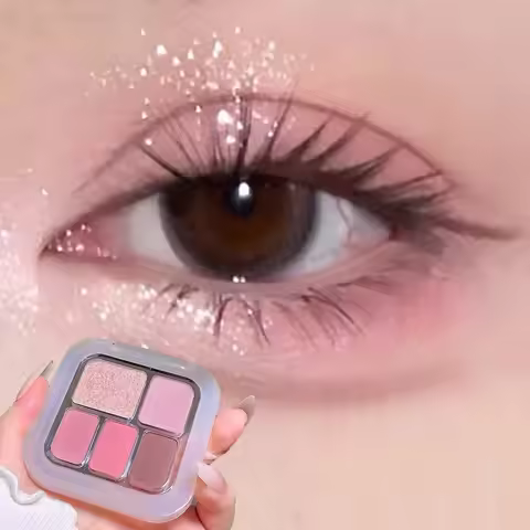 Waterproof Easy To Color Smoke Pink Ice Blue Eyeshadow Natural Eye Make up DIKALU Black White Punk S