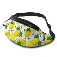 Dujiea Fanny Pack, Yellow Lemon Fruits Waist Bag with Headphone Hole Belt Bag Adjustable Sling Pocke