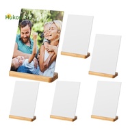 6 Pack Sublimation Photo Frames Blanks 5 X 7 Inch Heat Transfer Metal Picture Frames with Wood Base 