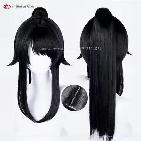Ayano Aishi Cosplay Wig 53cm Black Ponytail Wigs For Women Costumes Anime Cosplay Wig Heat Resistant