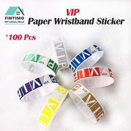 【MY】100pcs VIP Paper Wristband Sticker Hang Paper Label Meeting Event Concert Sticky Wrist Hand Wate
