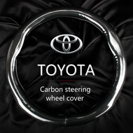 【For Toyota】Carbon Fibre Car Steering Wheel Cover Vios Wish Unser Avanza Sienta Hiace Estima Chr Altisah Harrier Camry Corolla Prado RAV4 Hilux