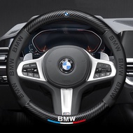 Carbon Fiber Leather 3D Relief Car Steering Wheel Cover 38cm For BMW M G20 F30 E60 E46 E90 F10 G30 E
