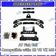 Aksesori Tamiya Mini 4WD imi HG Carbon AT Fish Tail (Chassis S2 VS VZ MS) untuk Tamiya Mini 4WD