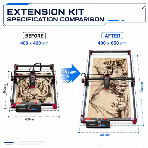 AlgoLaser Laser Engraver Extension Piece With Lifting Foot, Working Area Expansion Accessory For DIY