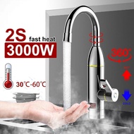 3000W Instant Electric Faucet Tap 220V 50HZ Hot Water Heater Home Stainless Steel Under Inflow LED D