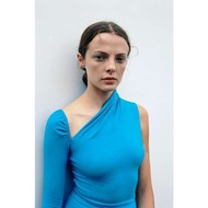 ZARA BLUE ASYMMETRICAL TOP
