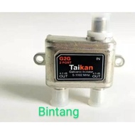 Splitter Antena Tv Cabang 2 Way Spliter Signal + Drat Connector Termurah Ready Terbaik